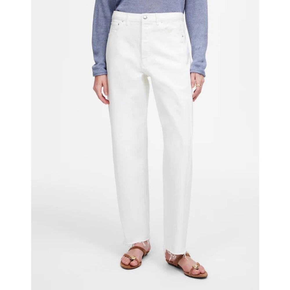 Madewell White Barrel Jeans